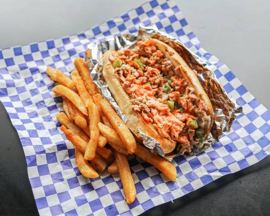 Order Jerk Salmon Philly Sandwich food online from Teaz & Tacoz store, Austell on bringmethat.com