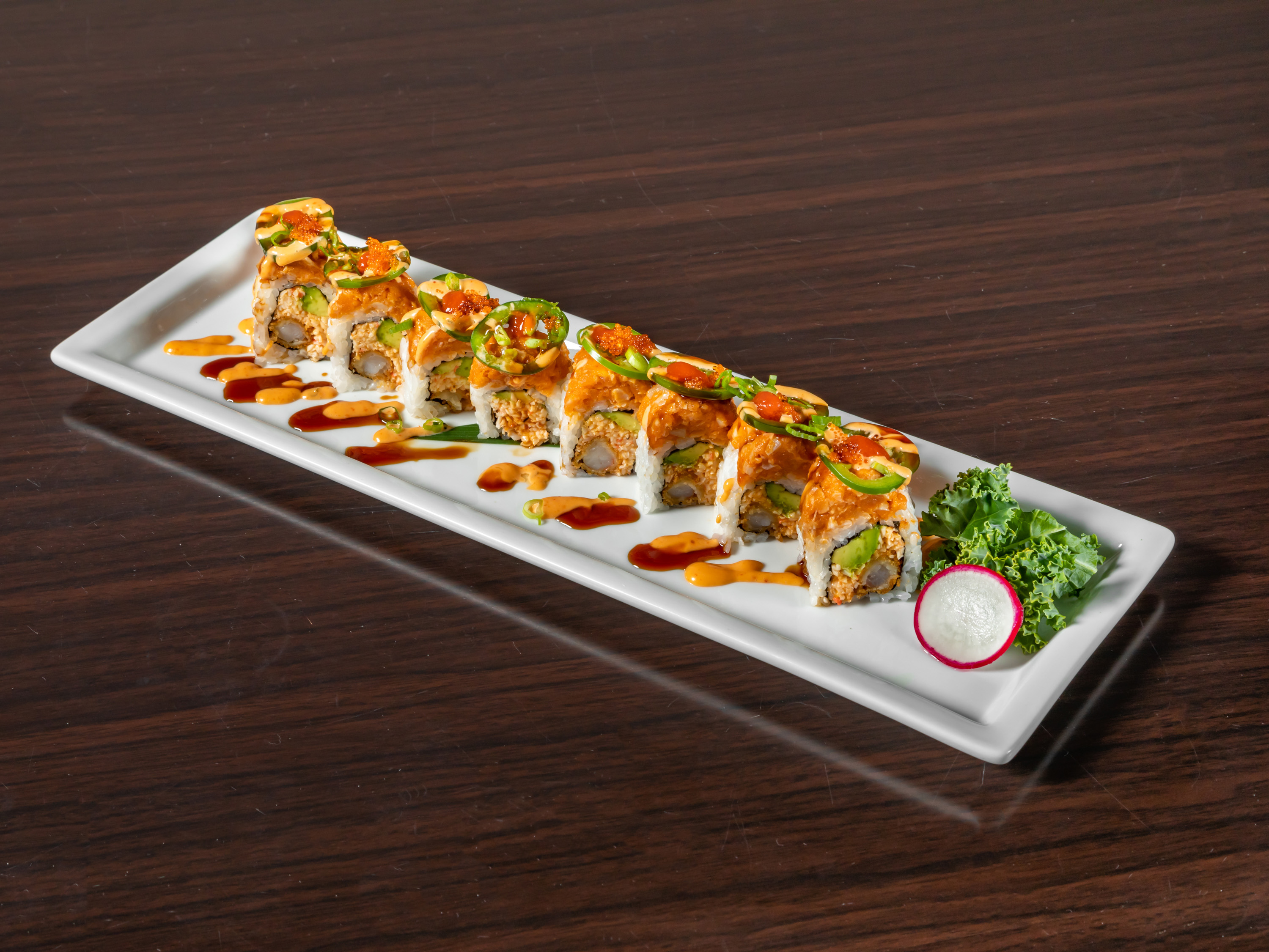 Order Crunch Dragon Roll food online from Hotto Sushi store, Orange on bringmethat.com