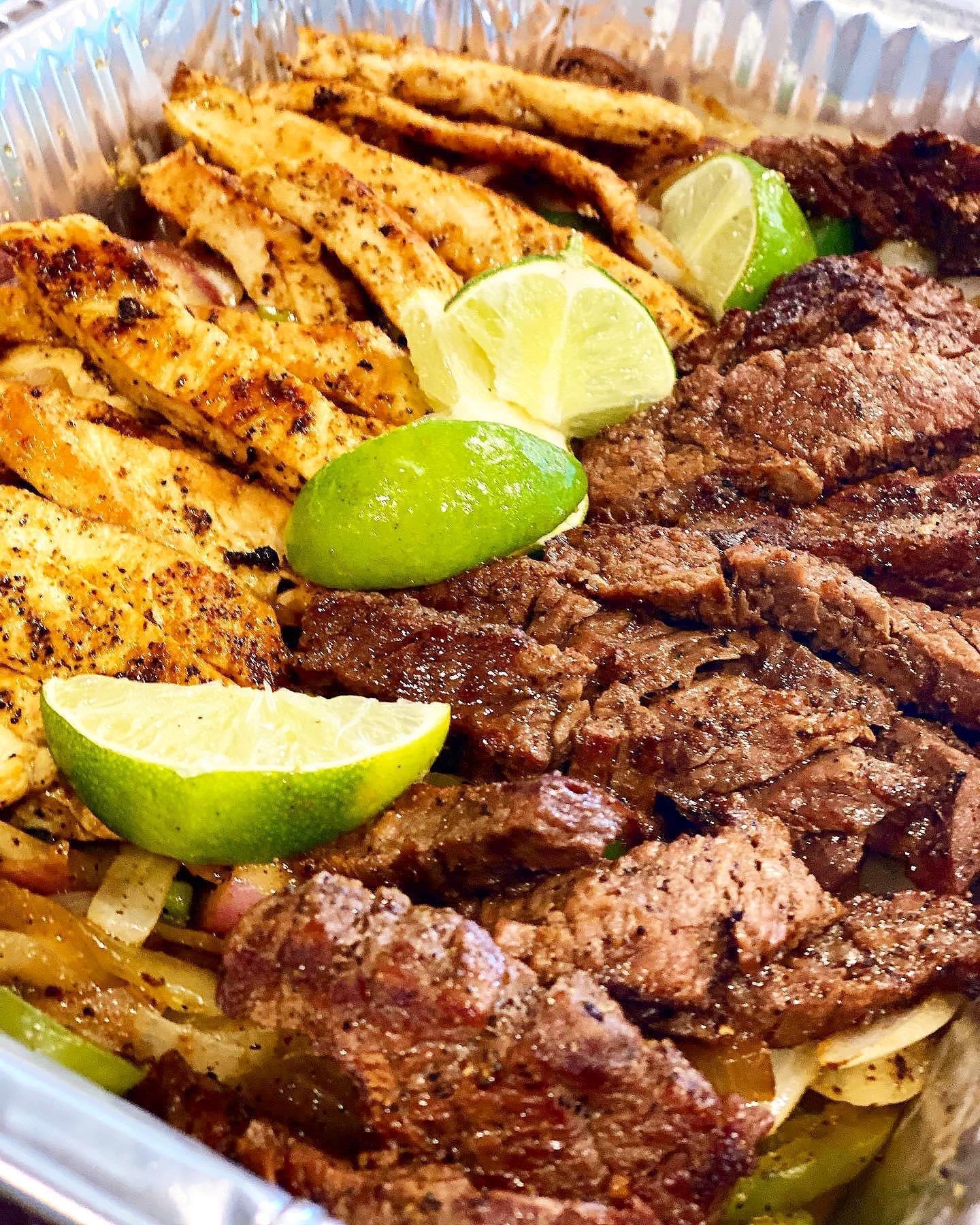 Order Steak and Chicken Fajitas food online from La Milpa Mexican Restaurant store, Denton on bringmethat.com