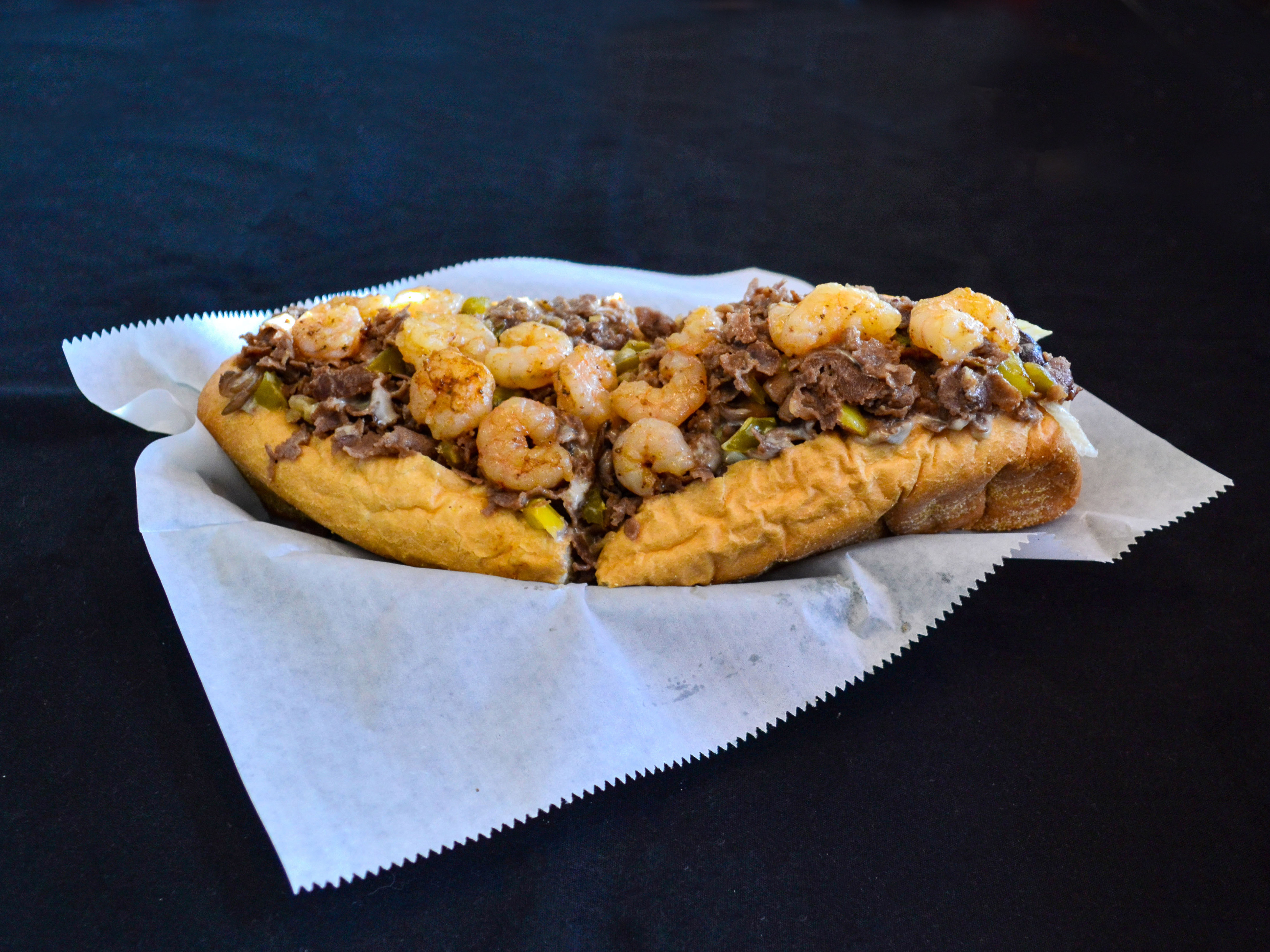 Order Chesapeake Bay Chicken Cheese Steak with Baby Shrimp food online from The Philly Shack store, Newport News on bringmethat.com