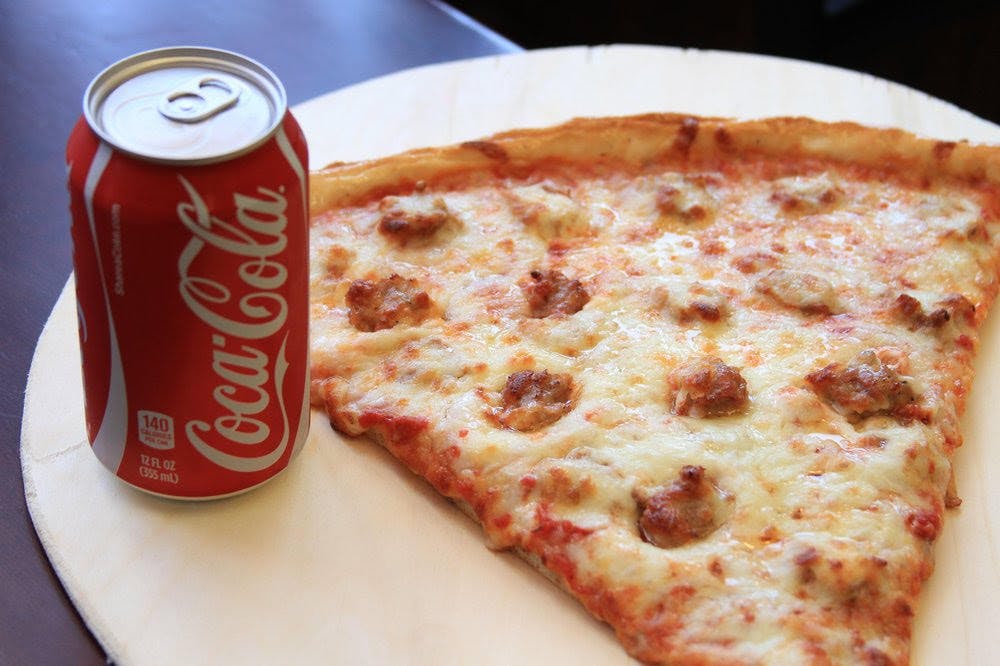 Order Monster Slice & Coke Combo - Combo food online from Papa Ray's Pizza & Wings store, Indianapolis on bringmethat.com