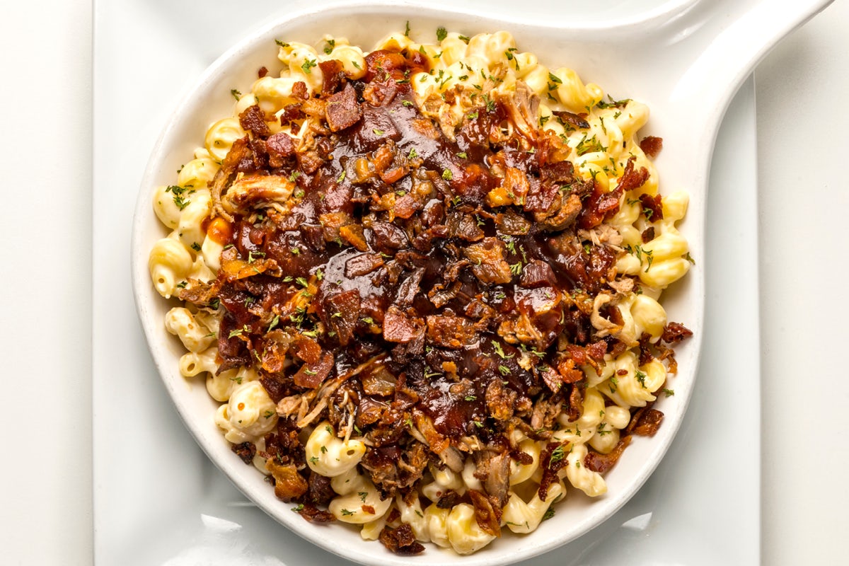 Order Pulled Pork N Bacon Mac N Cheese food online from Arooga store, Howell Township on bringmethat.com