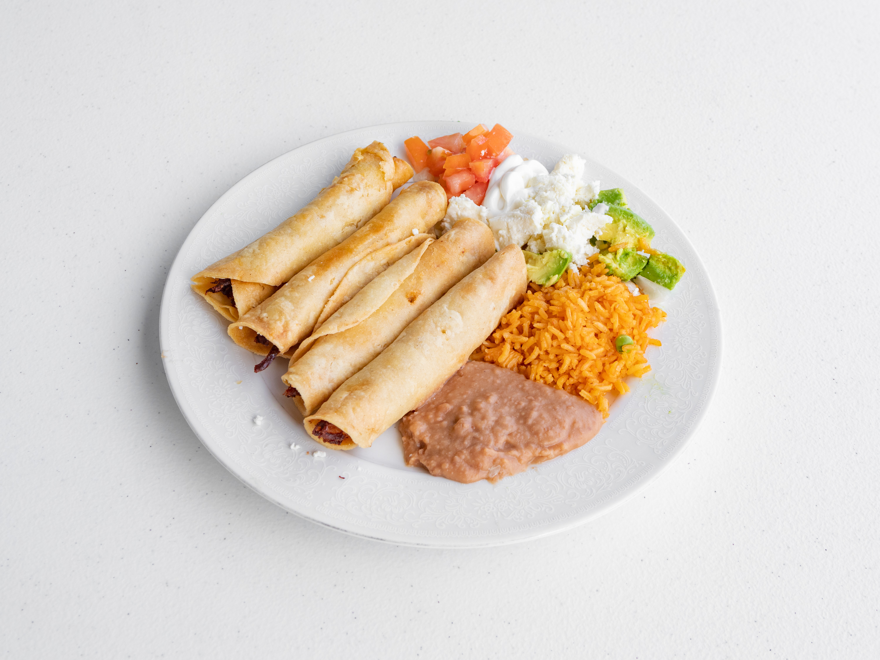 Order Flautas Plate food online from La Mexicana Market store, Round Rock on bringmethat.com