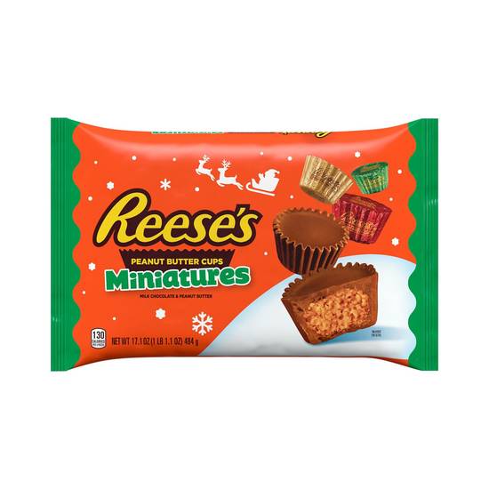 Order REESE'S Miniatures Milk Chocolate Peanut Butter Cups Candy, Christmas, 17.1 oz, Bag food online from CVS store, PHILADELPHIA on bringmethat.com