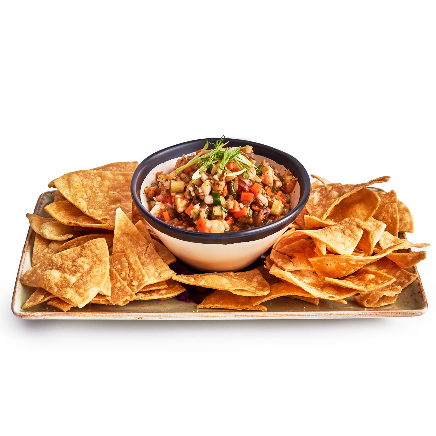 Order Shrimp Ceviche & Chips food online from Steins Beer Garden & Restaurant store, Mountain View on bringmethat.com