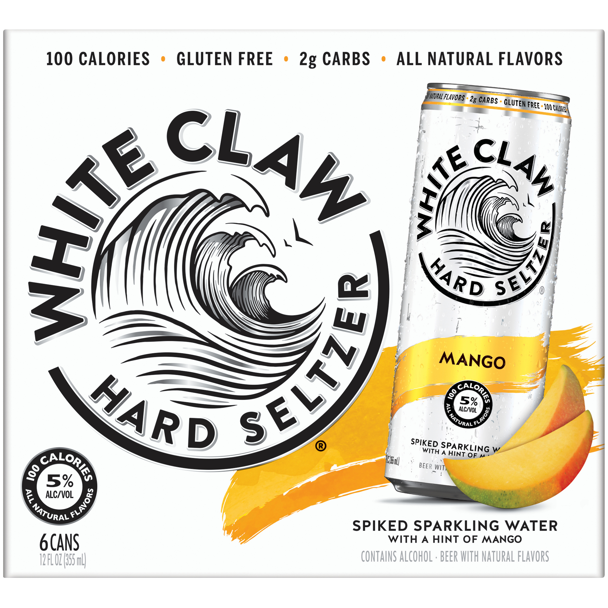 Order 6pk Can White Claw Mango food online from Bws Beer Wine & Spirit store, San Jose on bringmethat.com