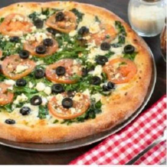 Order Mediterranean Pizza food online from New York Pizzeria store, Houston on bringmethat.com
