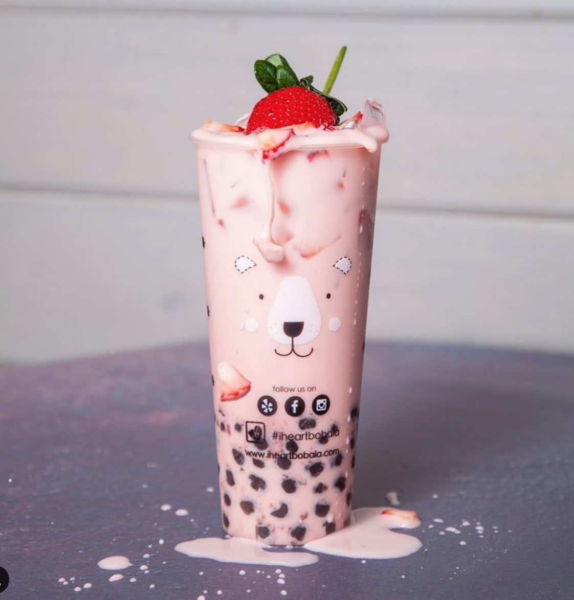 Order Strawberry Milk Tea food online from I Heart Boba store, Rowland Heights on bringmethat.com