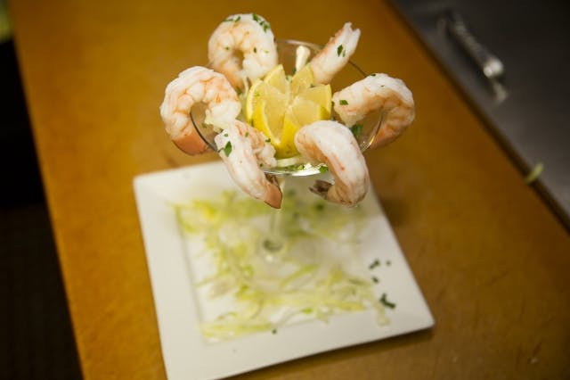 Order Jumbo Shrimp Cocktail - 5 Pieces food online from Jack's Brick Oven Pizzeria Restaurant store, Norwich on bringmethat.com