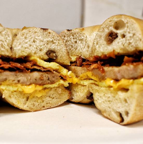 Order Bacon, Sausage, Egg and Cheese food online from Brooklyn Bagel and Bakery store, Missoula on bringmethat.com