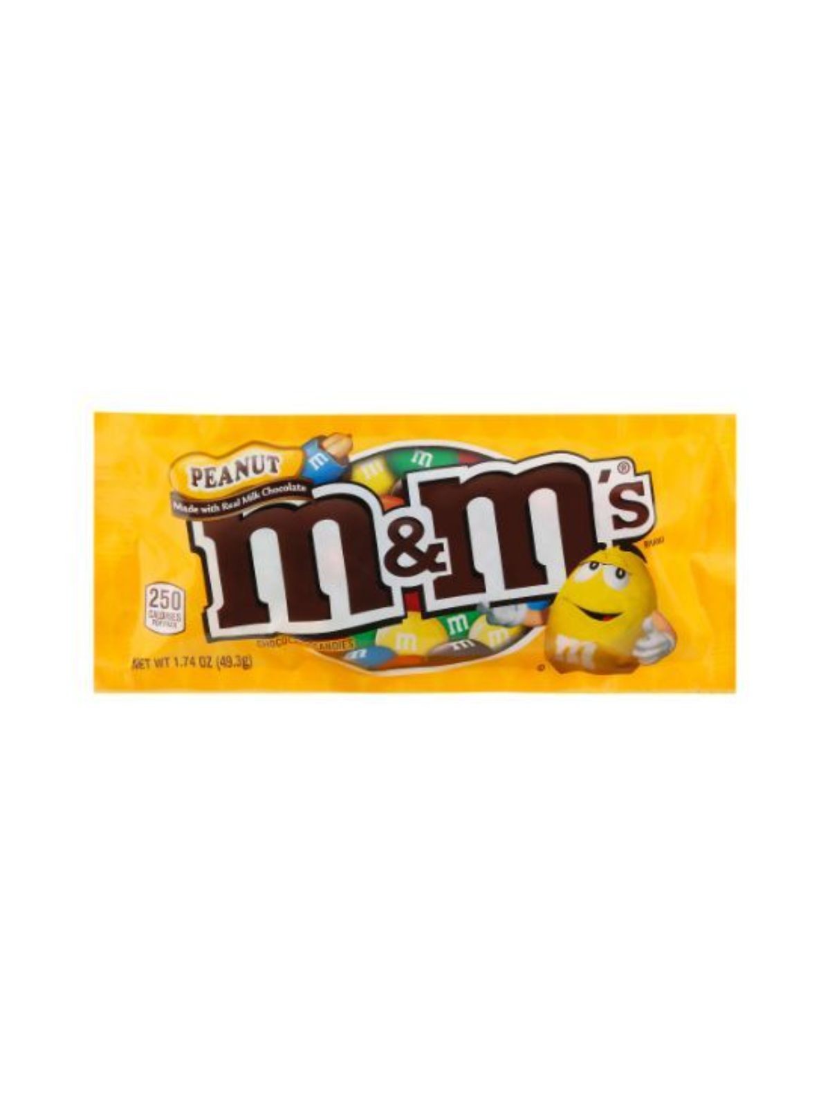 Order M&M's Peanut Chocolate Candy (1.74 oz) food online from Light Speed Market store, Los Angeles on bringmethat.com
