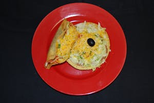 Order K. Shredded Beef Taco & Bean Tostada food online from Manuel's Mexican store, Phoenix on bringmethat.com