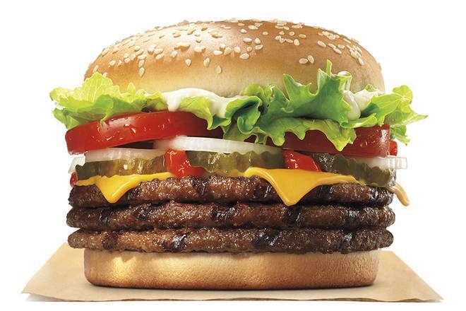 Order Triple WHOPPER® with Cheese food online from Burger King store, Michigan City on bringmethat.com