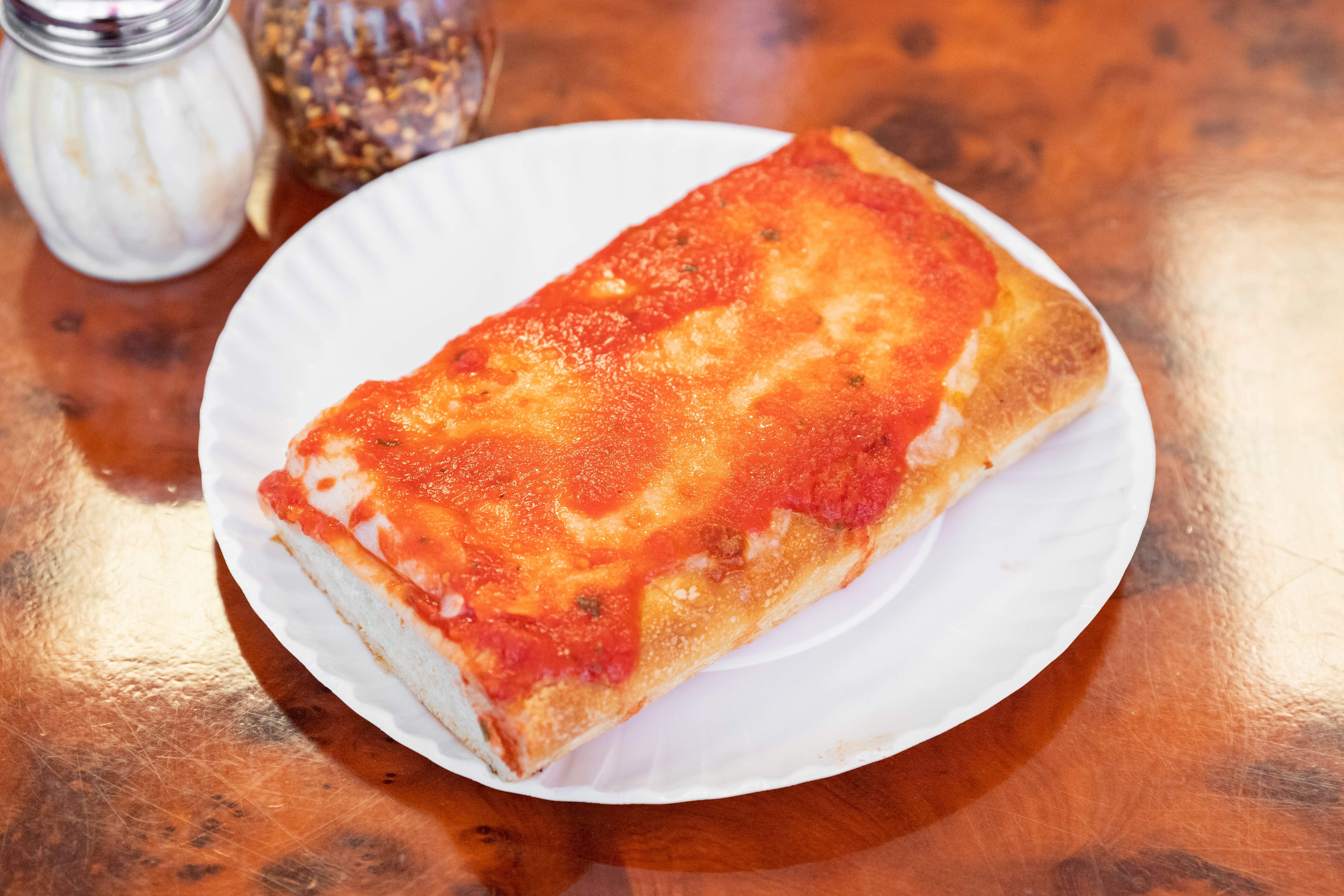 Order Famous Upside Down Sicilian Pizza - 9 Slices food online from Little Italy store, Belvidere on bringmethat.com