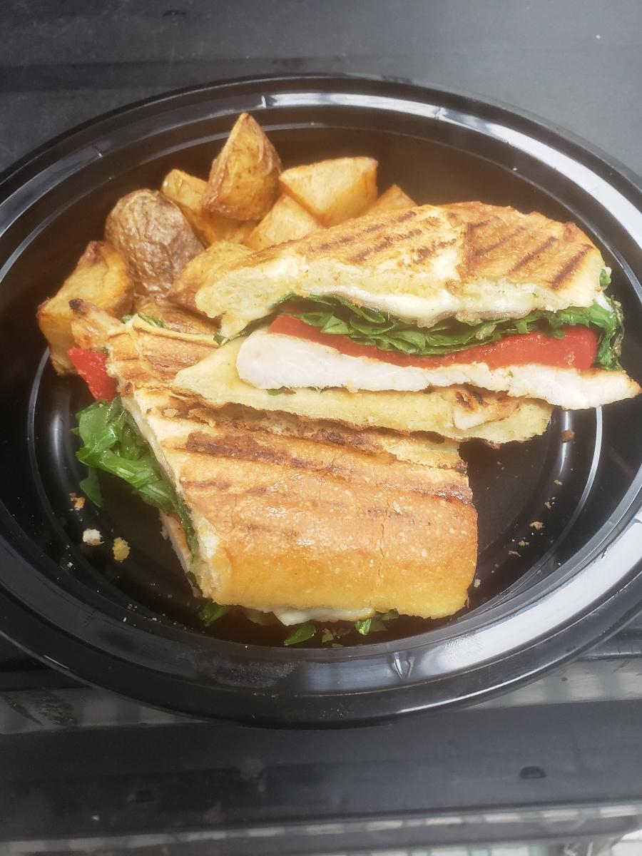 Order Grilled Chicken Angelina Pressed Panini food online from Fresh Basil's store, New York on bringmethat.com