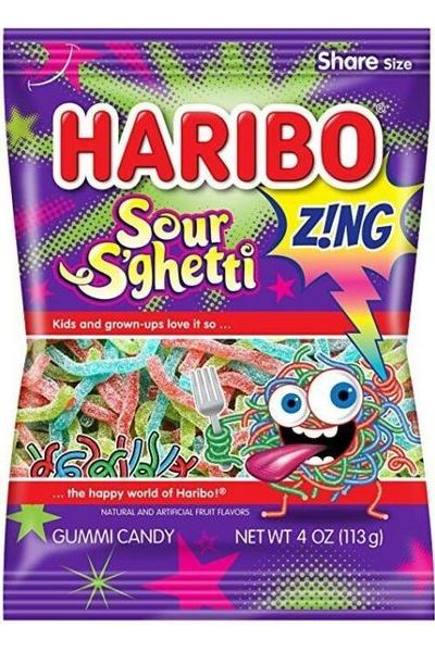 Order Haribo Sour S'Ghetti Gummy Candy - 1 Bag 5.0oz food online from Friends Snacks store, San Francisco on bringmethat.com