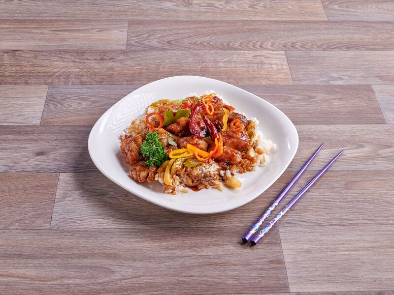 Order 3. General Tso's Chicken Entree food online from Mark Pis Express store, Columbus on bringmethat.com