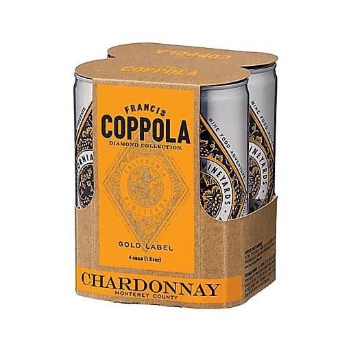 Order Coppola Diamond Chardonnay  (4PK 250ML) 122439 food online from Bevmo! store, Chino on bringmethat.com