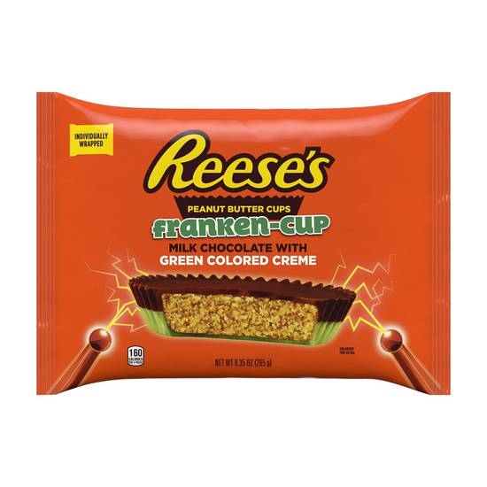 Order REESE'S Franken-Cup Milk Chocolate Peanut Butter with Green Creme Cups Halloween Candy, 9.35 OZ food online from Cvs store, MONROE on bringmethat.com