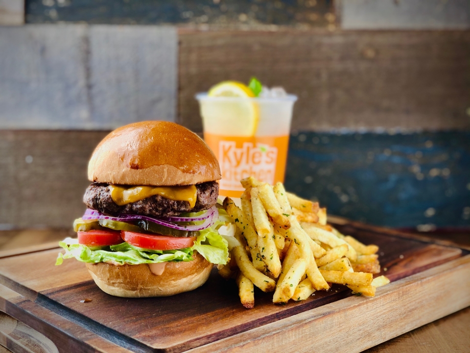 Order PAIR IT - Burger + Fries + Drink food online from Kyle Kitchen store, Santa Barbara on bringmethat.com