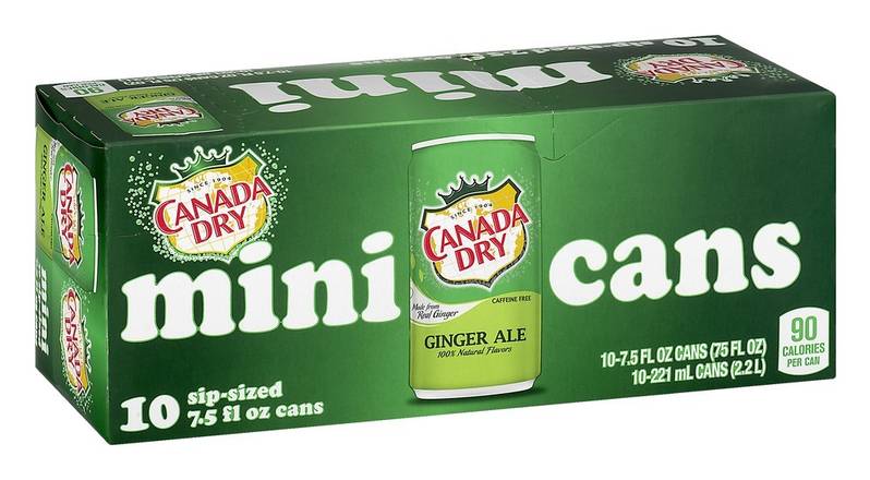 Order Canada Dry Ginger Ale Mini Cans (7.5 oz x 10 ct) food online from Rite Aid store, Corte Madera on bringmethat.com