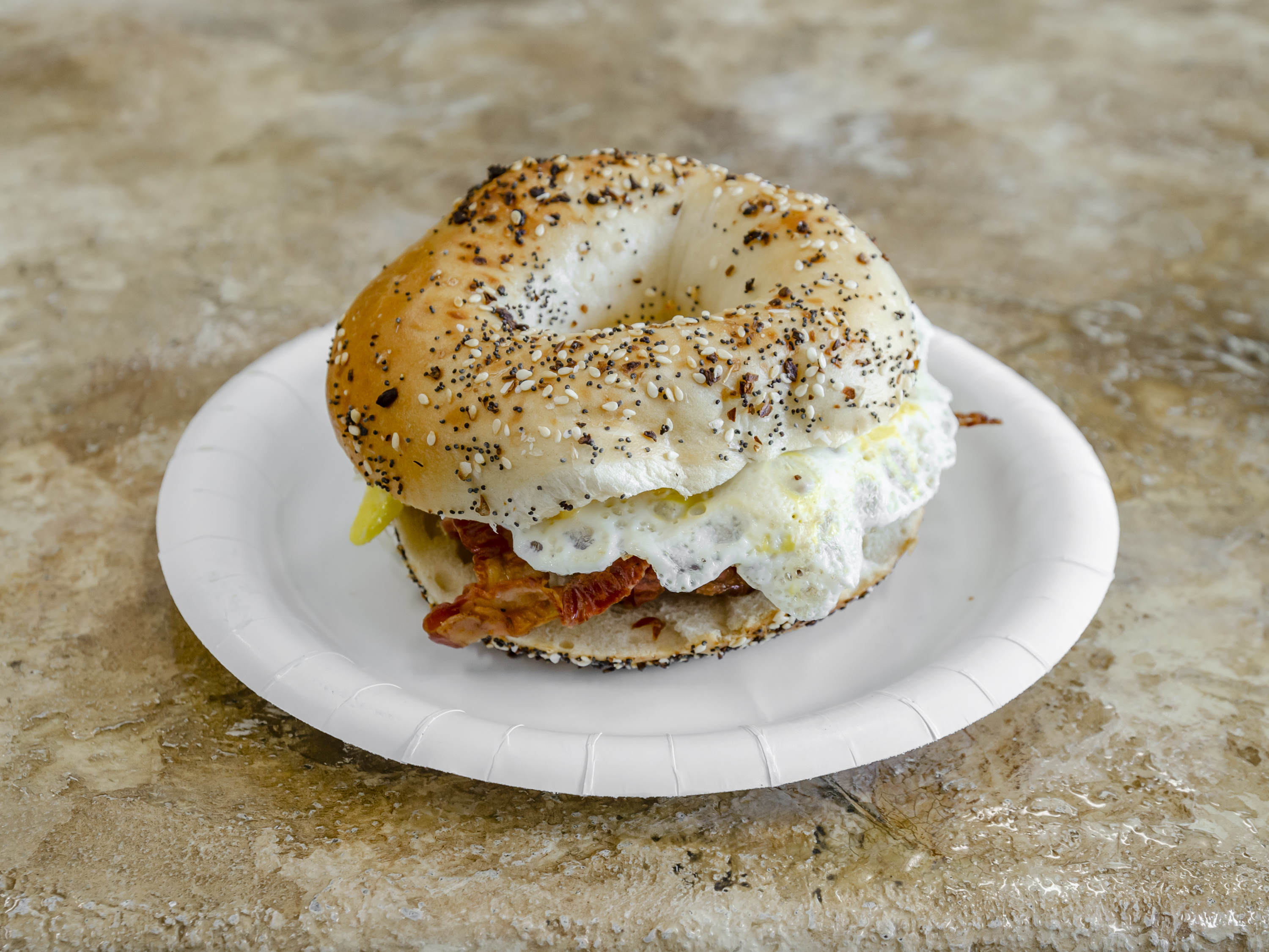 Order 14. Bacon, Egg & Cheese Sandwich food online from Goldberg Famous Bagels store, Katonah on bringmethat.com