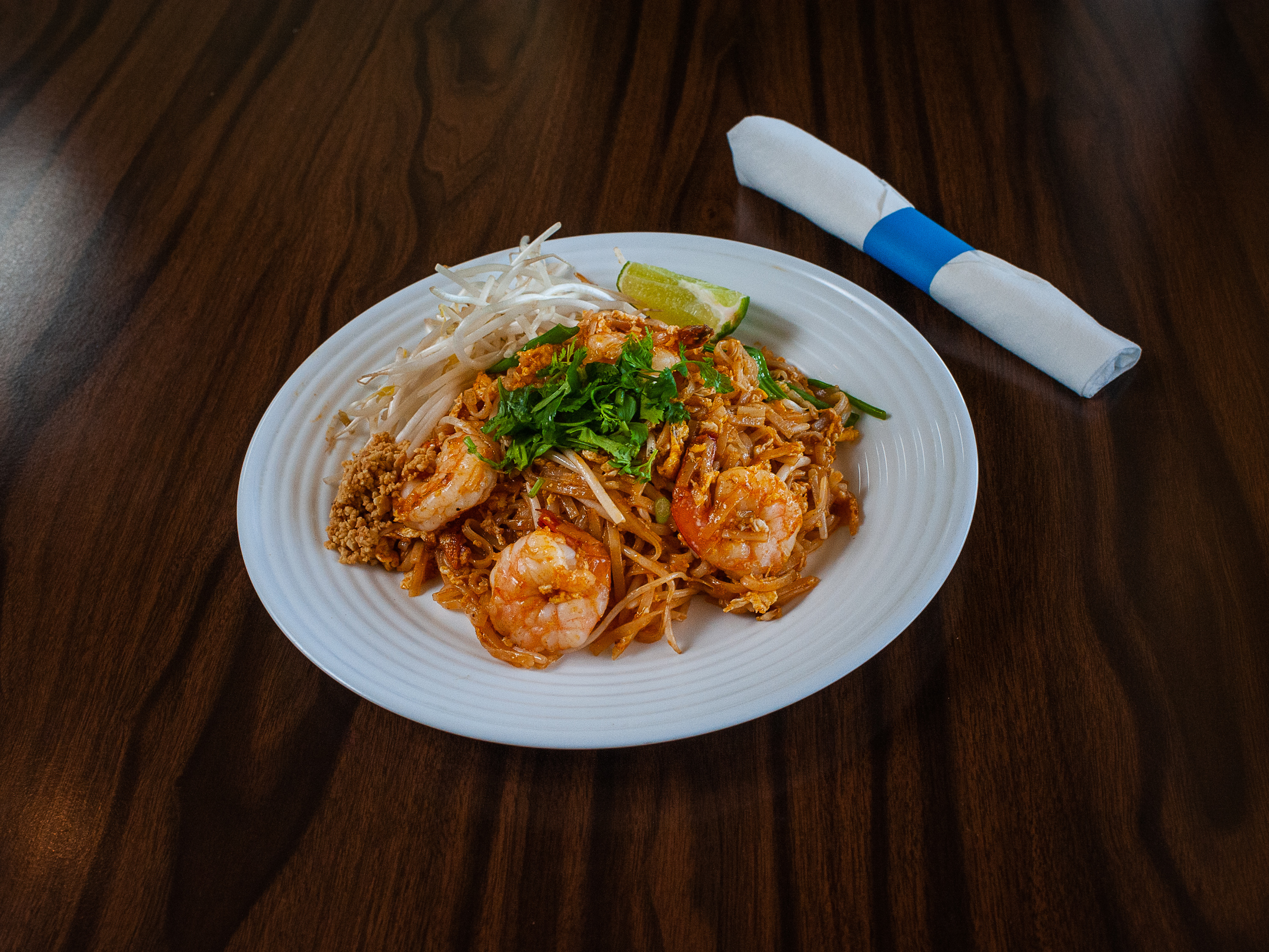 Order Pad Thai Noodles food online from Siamese Basil Thai Restaurant store, Norcross on bringmethat.com