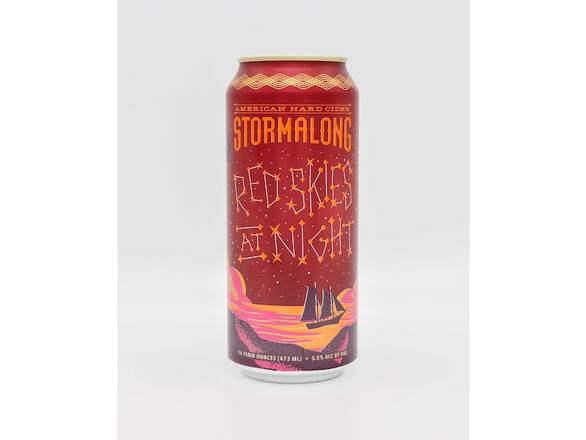 Order Stormalong Cider Red Skies At Night - 4x 16oz Cans food online from Wine Expo store, Santa Monica on bringmethat.com