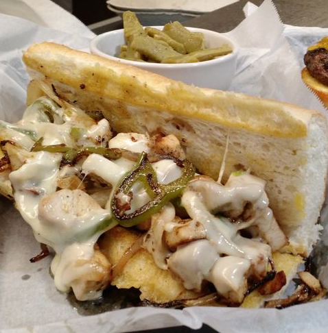 Order Grilled Chicken Philly Sandwich food online from Tijuana Joes store, Alpharetta on bringmethat.com