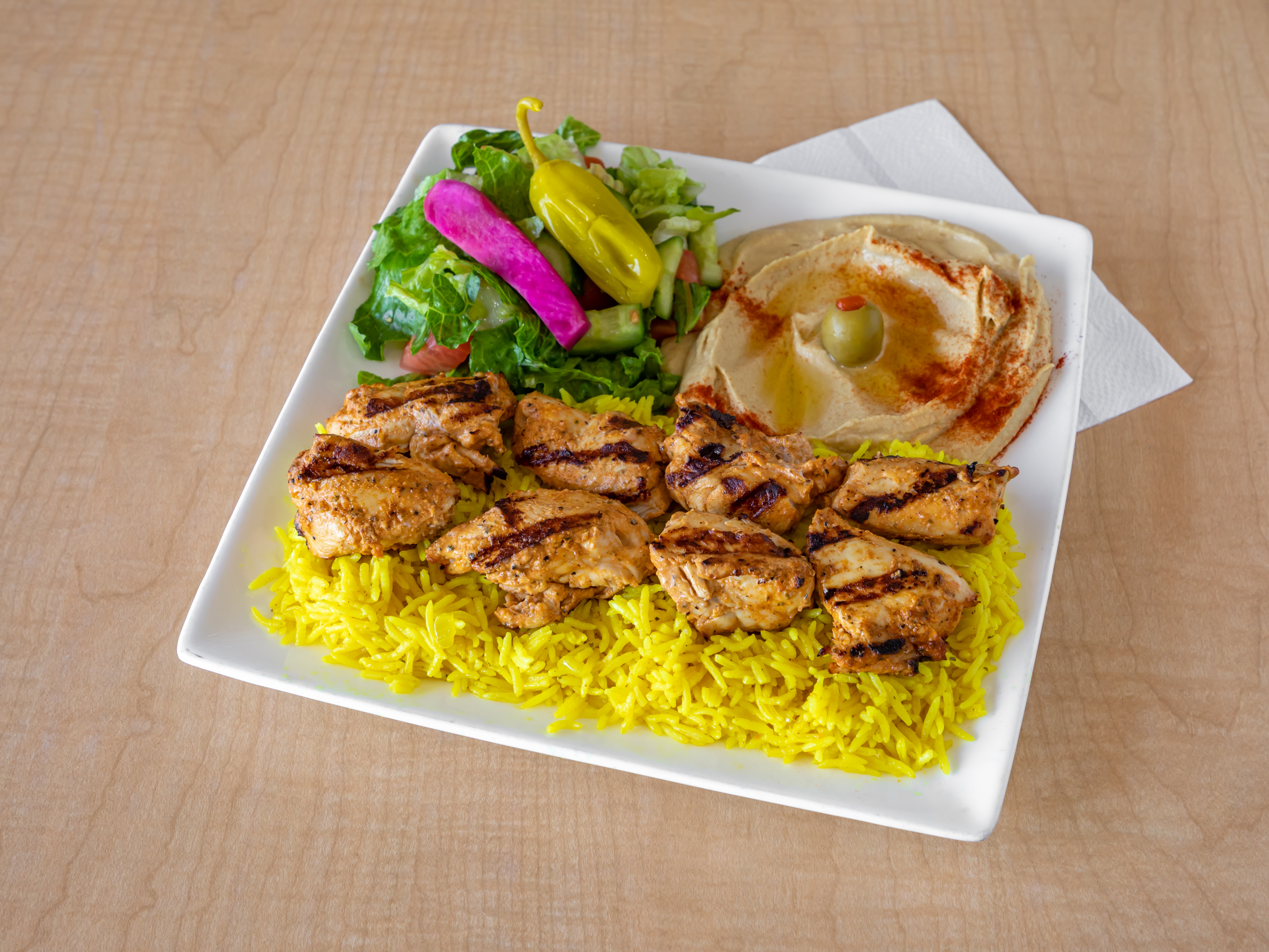 Order Chicken Kabob Wrap food online from Golden Olive store, Huntington Beach on bringmethat.com