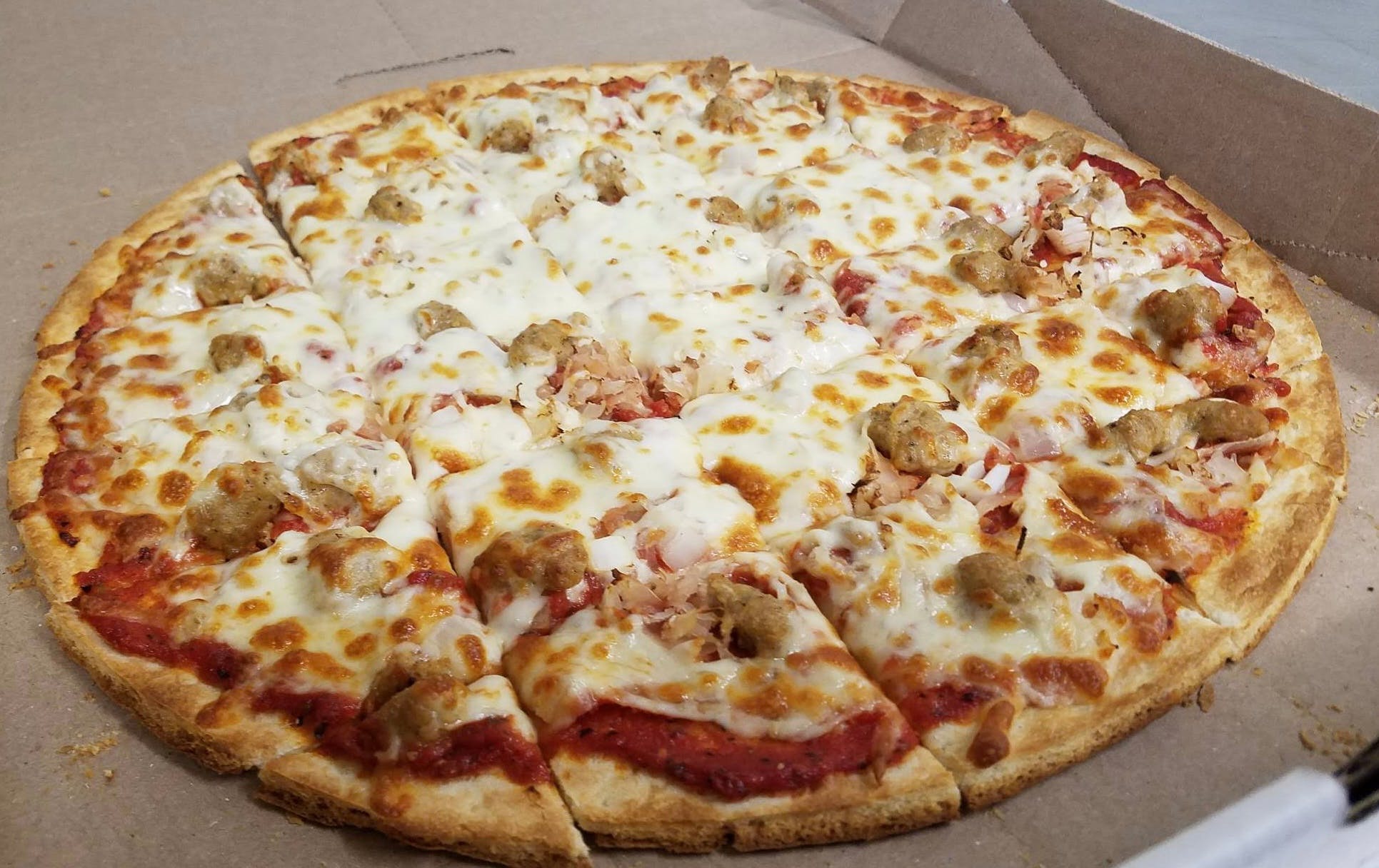 Order German Style Pizza - Small 9" food online from Jimmy's Pizza store, Cold Spring on bringmethat.com