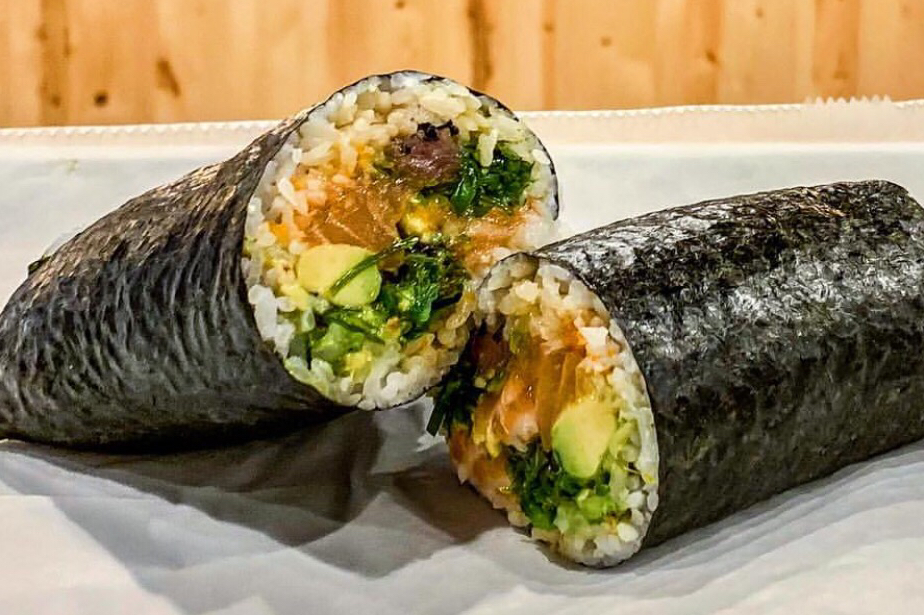 Order Sushi Burrito with 2 proteins food online from Pokeloha store, Kansas City on bringmethat.com
