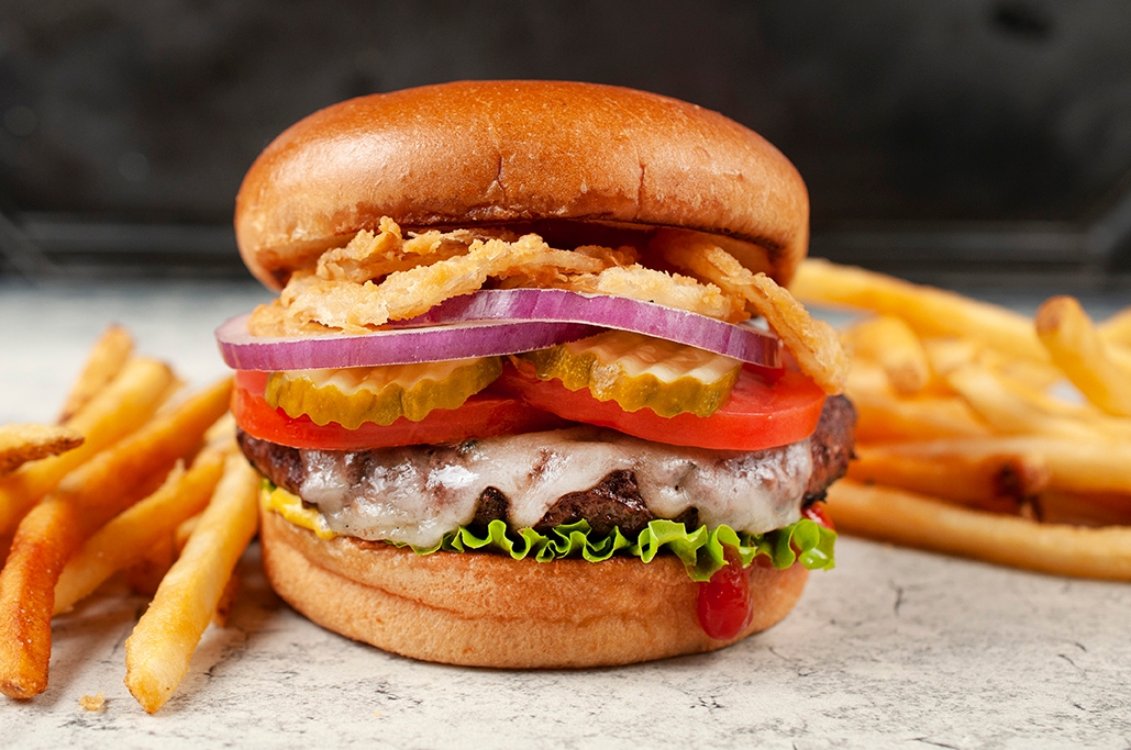 Order Bison Burger food online from Austin's American Grill store, Fort Collins on bringmethat.com