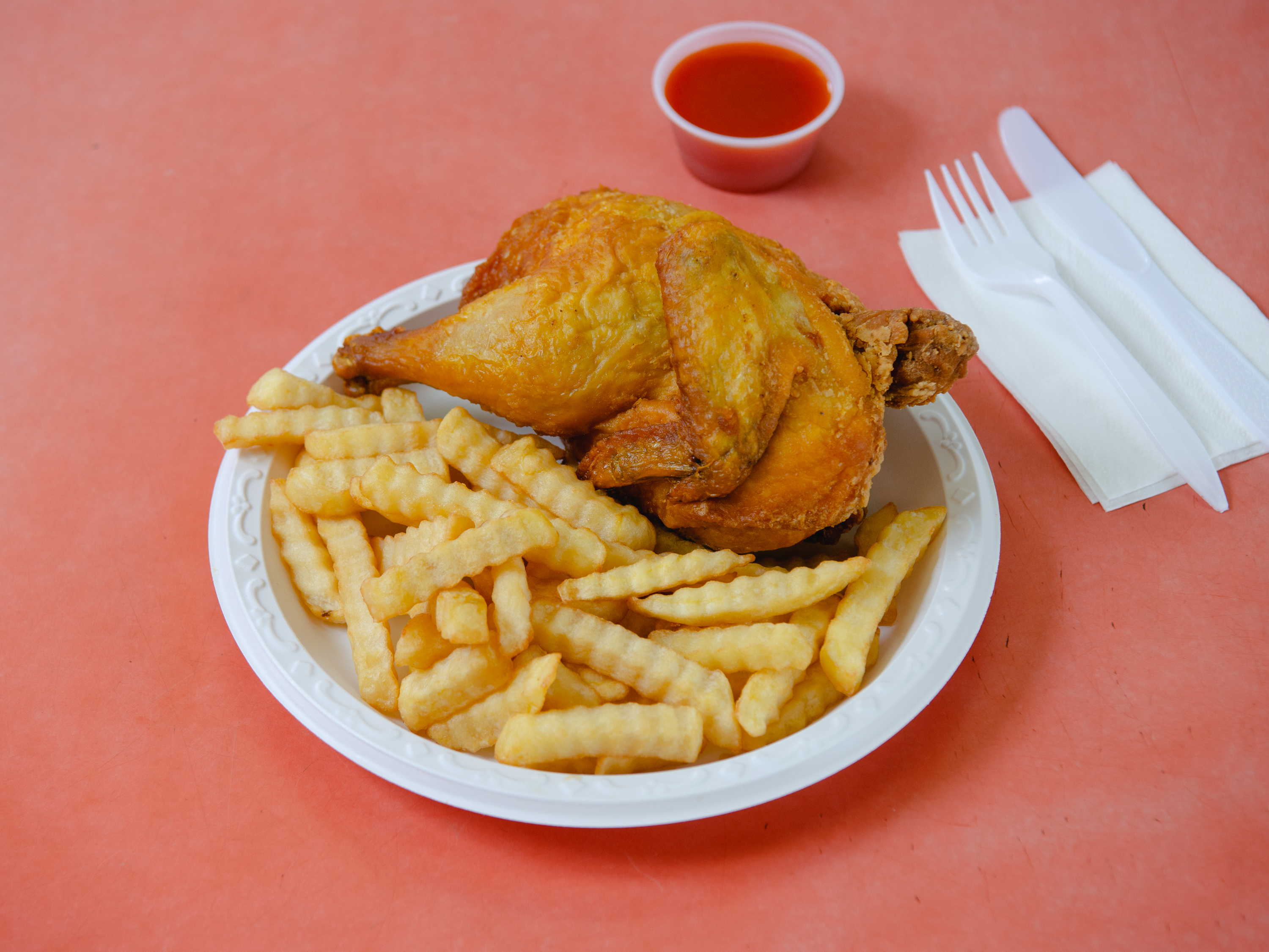 Order A 3. Fried 1/2 Chicken food online from Happy Wok Chinese Restaurant store, Brooklyn on bringmethat.com
