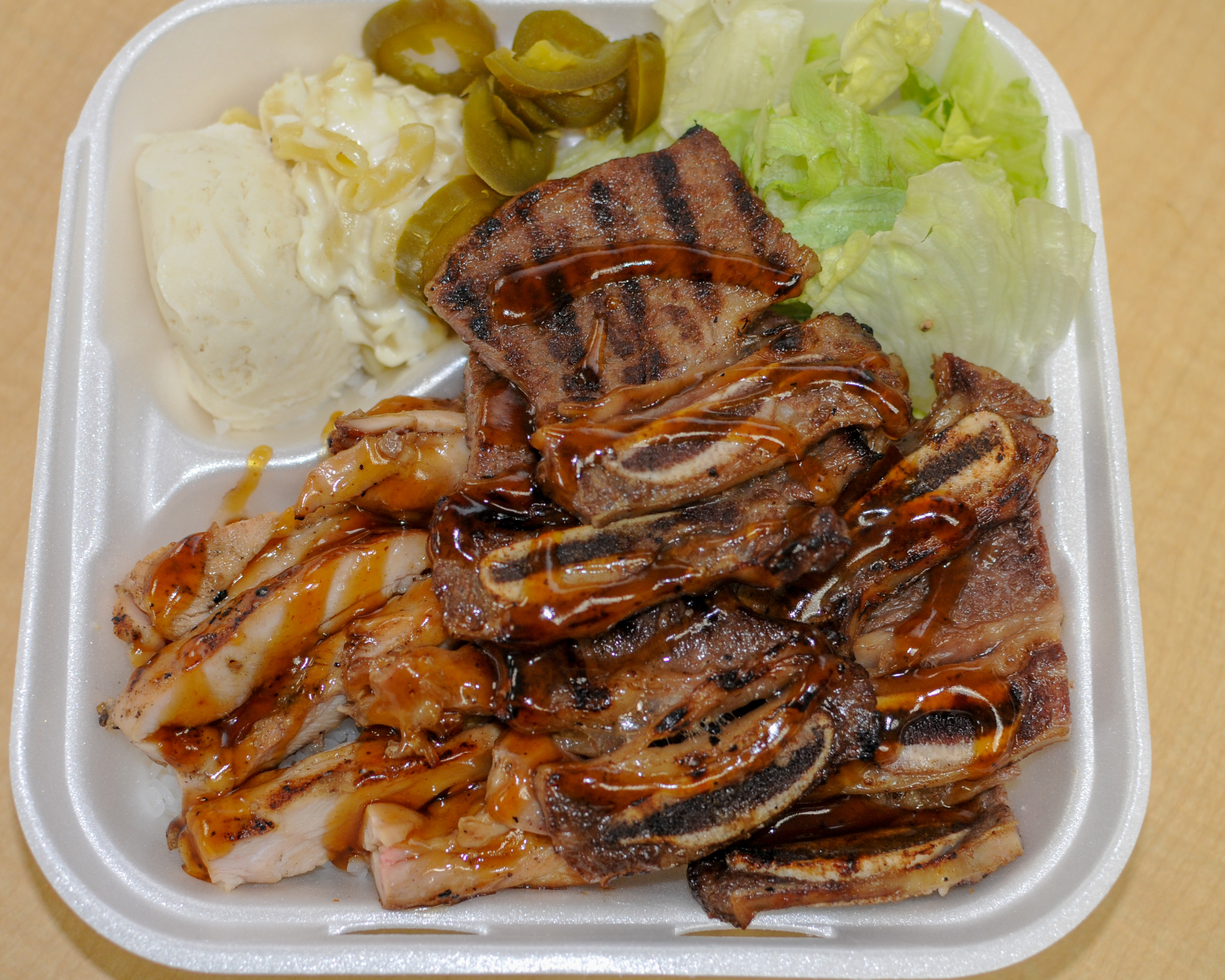 Order #7. Chicken and Rib Plate food online from Don Teriyaki store, Wilmington on bringmethat.com