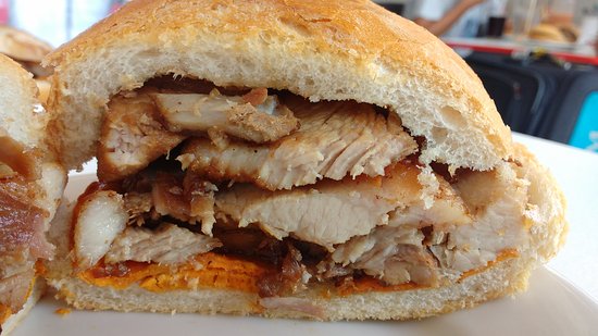 Order Pork Adobo Sandwich  food online from Chili Dog Restaurant store, New Rochelle on bringmethat.com