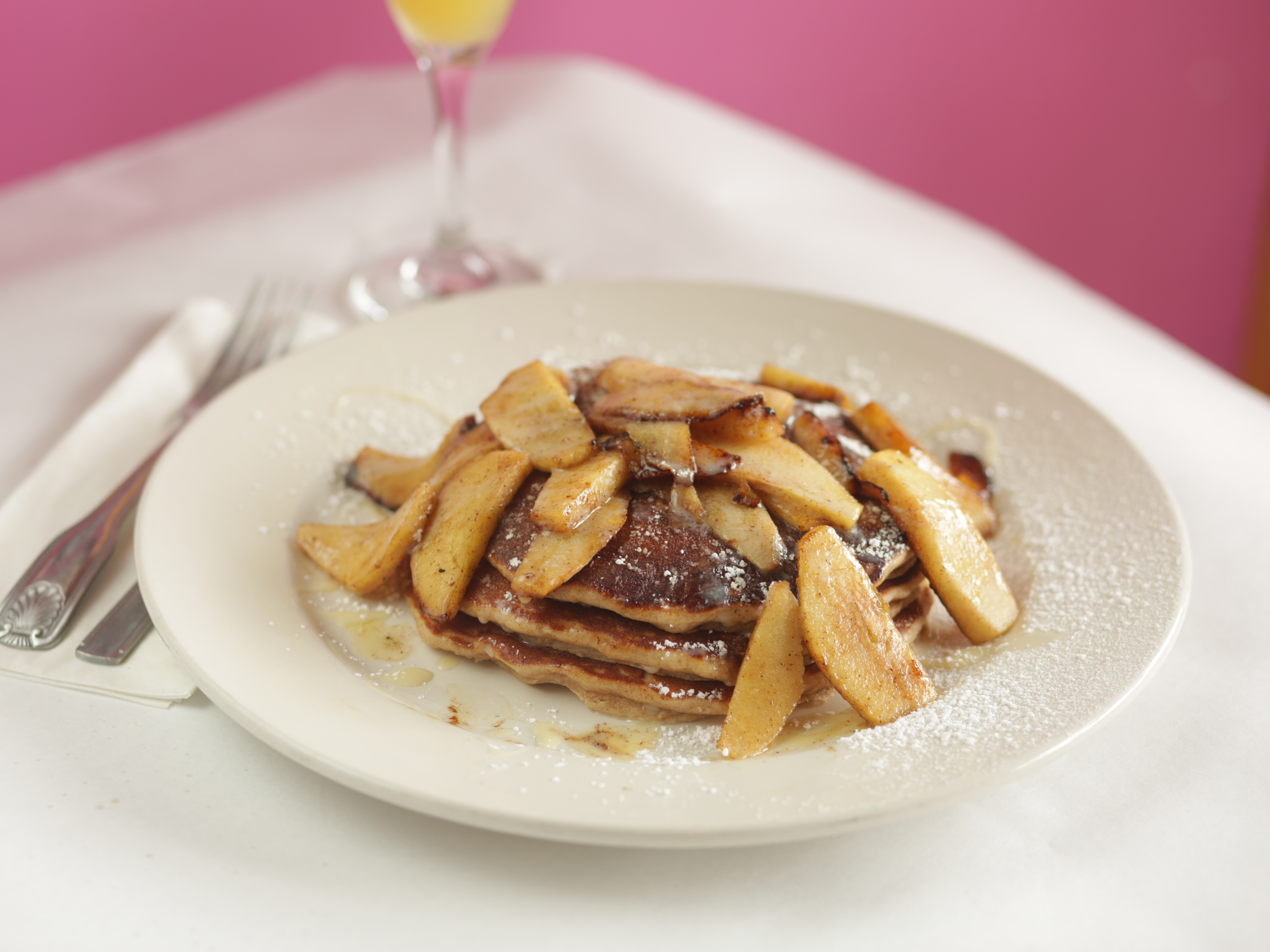 Order Apple Cinnamon Pancakes food online from Ricano's Restaurant store, Chicago on bringmethat.com