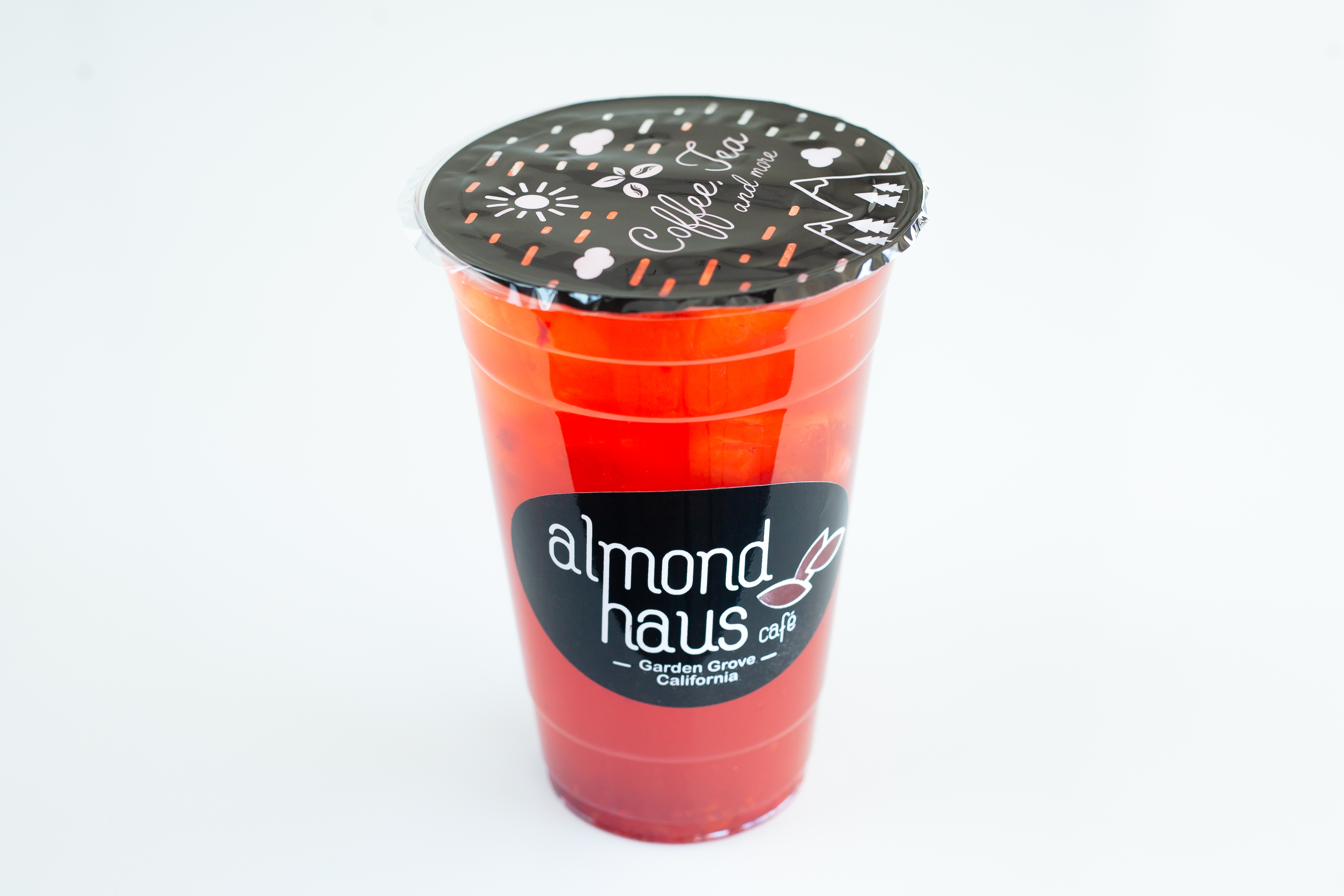 Order Strawberry Mango Tea food online from Almond Haus Cafe store, Garden Grove on bringmethat.com