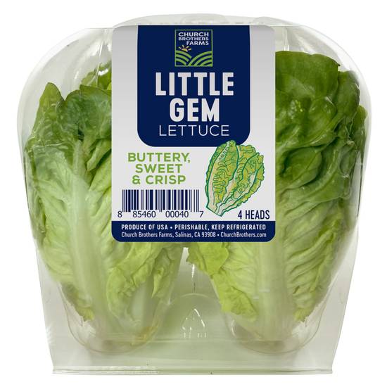 Order Church Brothers Little Gem Lettuce 4ct food online from Everyday Needs by Gopuff store, Waltham on bringmethat.com