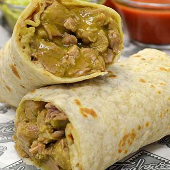 Order Green Chile Burrito food online from Federico Mexican Food store, Scottsdale on bringmethat.com