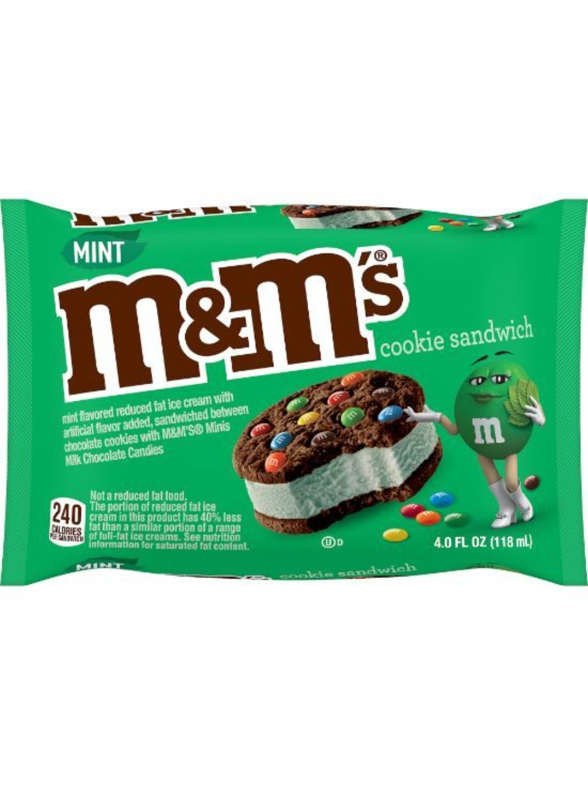 Order M&M's Mint Ice Cream Sandwich (4 oz) food online from Stock-Up Mart store, Minneapolis on bringmethat.com