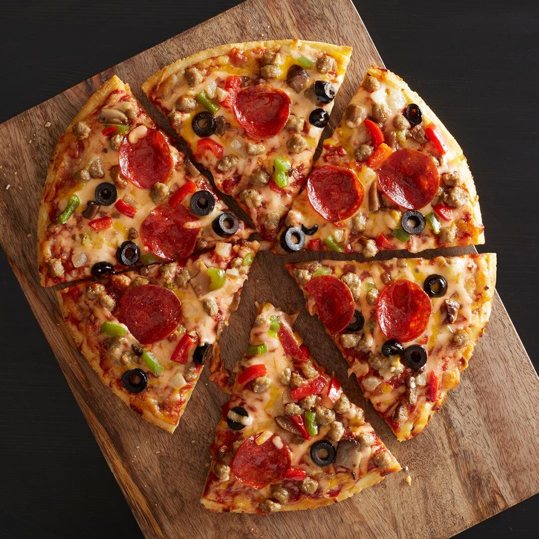 Order Combo Pizza - Mini 8" food online from Red Baron Pizza store, Barstow on bringmethat.com