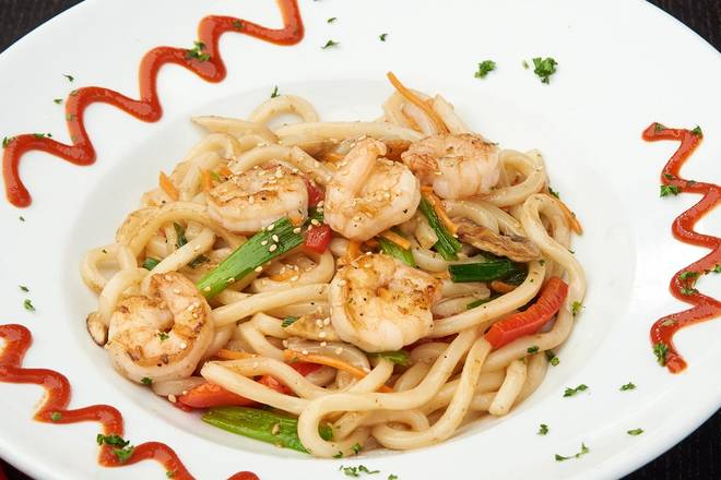 Order SPICY SHRIMP TERIYAKI UDON food online from RA Sushi store, Leawood on bringmethat.com