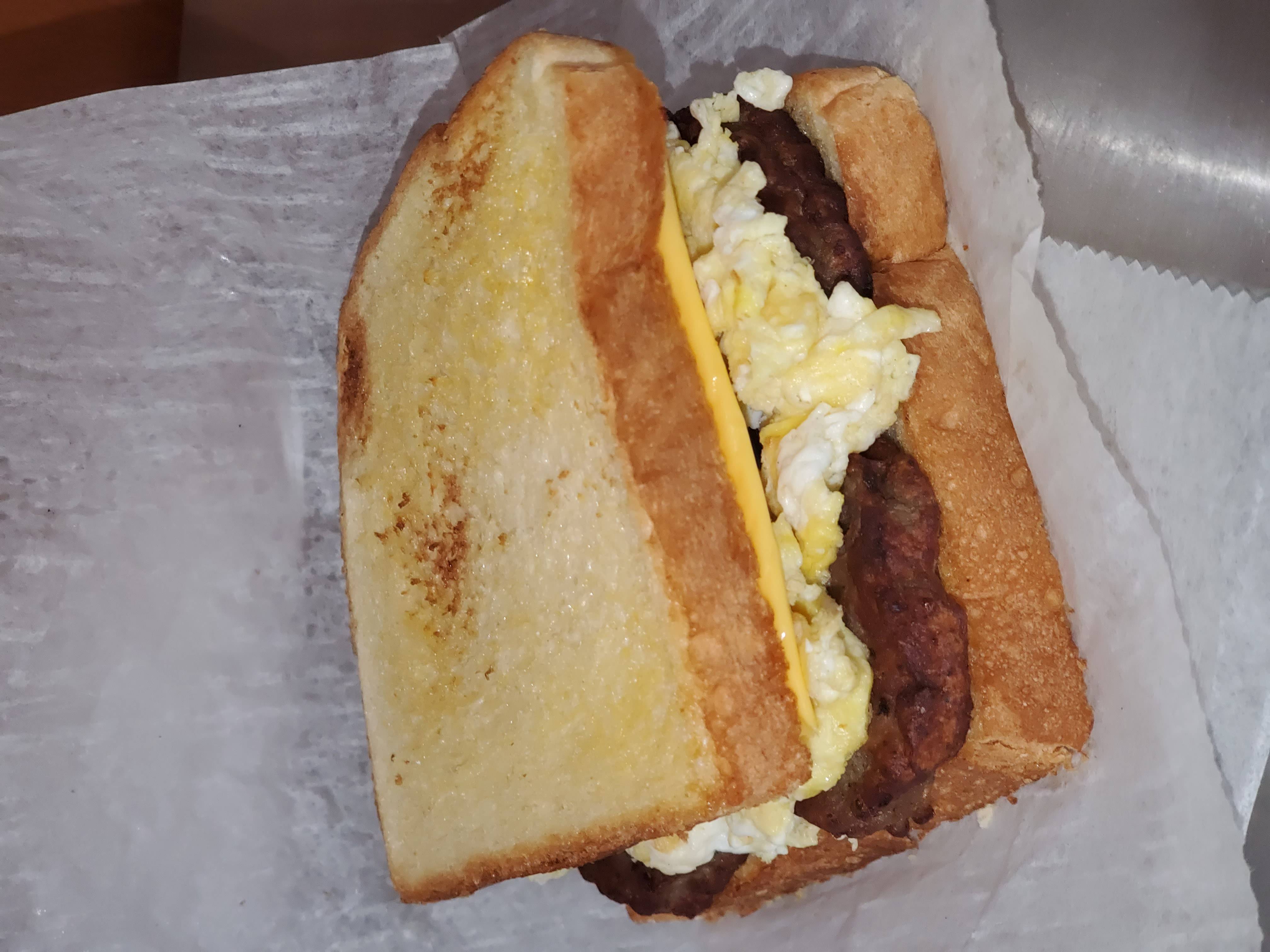 Order SAUSAGE EGG AND CHEESE SANDWICH food online from ETHEL LEES KITCHEN store, Indianapolis on bringmethat.com