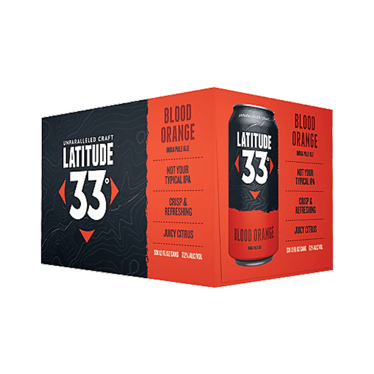 Order Latitude 33 Blood Orange IPA Beer 6 Pack Cans food online from Mirage Wine & Liquor store, Palm Springs on bringmethat.com