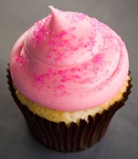 Order Pink Vanilla Cupcake food online from Small Cakes Aurora store, aurora on bringmethat.com
