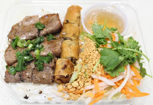 Order Grilled Beef with Egg Roll (Bun Bo Nuong Cha Gio) food online from Saigon Bistro store, Concord on bringmethat.com