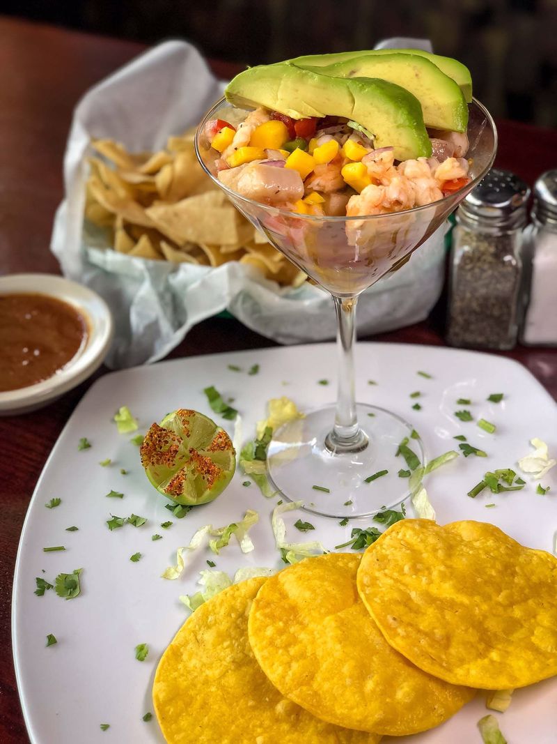 Order Ceviche Martini food online from Cilantros Mexican Restaurant store, Houston on bringmethat.com