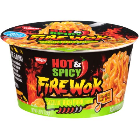 Order Nissin Fire Wok Sizzling Pork 4.37oz food online from 7-Eleven store, West Hollywood on bringmethat.com
