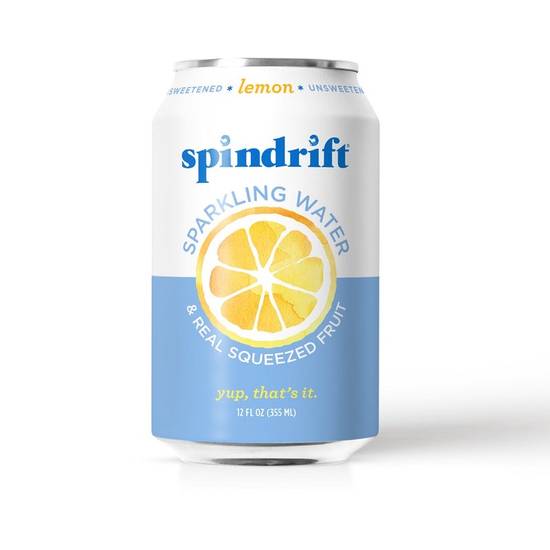 Order Spindrift Sparkling Water Lemon food online from Burger Lounge store, Campbell on bringmethat.com